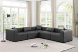 Cube Charcoal Grey Vegan Leather Modular Sectional 668Grey-Sec5C Meridian Furniture