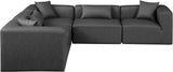 Cube Charcoal Grey Vegan Leather Modular Sectional 668Grey-Sec5C Meridian Furniture