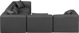 Cube Charcoal Grey Vegan Leather Modular Sectional 668Grey-Sec5C Meridian Furniture