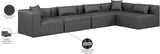 Cube Charcoal Grey Vegan Leather Modular Sectional 668Grey-Sec5D Meridian Furniture