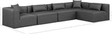 Cube Charcoal Grey Vegan Leather Modular Sectional 668Grey-Sec5D Meridian Furniture