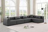 Cube Charcoal Grey Vegan Leather Modular Sectional 668Grey-Sec5D Meridian Furniture