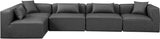 Cube Charcoal Grey Vegan Leather Modular Sectional 668Grey-Sec5D Meridian Furniture