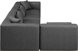 Cube Charcoal Grey Vegan Leather Modular Sectional 668Grey-Sec5D Meridian Furniture