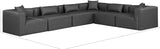 Cube Charcoal Grey Vegan Leather Modular Sectional 668Grey-Sec6A Meridian Furniture