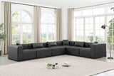 Cube Charcoal Grey Vegan Leather Modular Sectional 668Grey-Sec6A Meridian Furniture