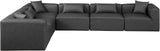 Cube Charcoal Grey Vegan Leather Modular Sectional 668Grey-Sec6A Meridian Furniture