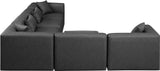 Cube Charcoal Grey Vegan Leather Modular Sectional 668Grey-Sec6A Meridian Furniture