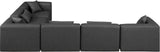 Cube Charcoal Grey Vegan Leather Modular Sectional 668Grey-Sec6A Meridian Furniture