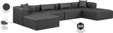 Cube Charcoal Grey Vegan Leather Modular Sectional 668Grey-Sec6B Meridian Furniture