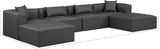 Cube Charcoal Grey Vegan Leather Modular Sectional 668Grey-Sec6B Meridian Furniture