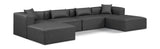 Cube Charcoal Grey Vegan Leather Modular Sectional 668Grey-Sec6B Meridian Furniture