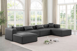 Cube Charcoal Grey Vegan Leather Modular Sectional 668Grey-Sec6B Meridian Furniture