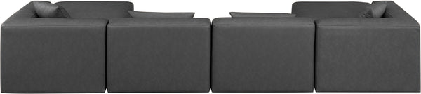 Cube Charcoal Grey Vegan Leather Modular Sectional 668Grey-Sec6B Meridian Furniture