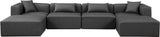 Cube Charcoal Grey Vegan Leather Modular Sectional 668Grey-Sec6B Meridian Furniture