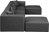 Cube Charcoal Grey Vegan Leather Modular Sectional 668Grey-Sec6B Meridian Furniture