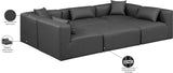 Cube Charcoal Grey Vegan Leather Modular Sectional 668Grey-Sec6C Meridian Furniture