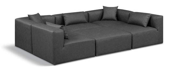 Cube Charcoal Grey Vegan Leather Modular Sectional 668Grey-Sec6C Meridian Furniture