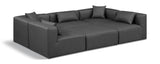 Cube Charcoal Grey Vegan Leather Modular Sectional 668Grey-Sec6C Meridian Furniture