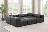 Cube Charcoal Grey Vegan Leather Modular Sectional 668Grey-Sec6C Meridian Furniture