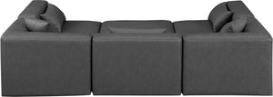 Cube Charcoal Grey Vegan Leather Modular Sectional 668Grey-Sec6C Meridian Furniture