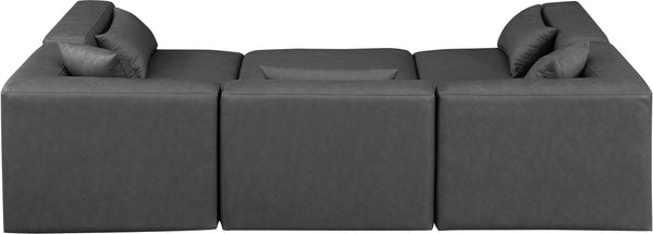 Cube Charcoal Grey Vegan Leather Modular Sectional 668Grey-Sec6C Meridian Furniture