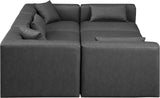 Cube Charcoal Grey Vegan Leather Modular Sectional 668Grey-Sec6C Meridian Furniture