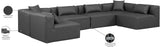 Cube Charcoal Grey Vegan Leather Modular Sectional 668Grey-Sec6D Meridian Furniture