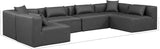 Cube Charcoal Grey Vegan Leather Modular Sectional 668Grey-Sec6D Meridian Furniture