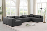 Cube Charcoal Grey Vegan Leather Modular Sectional 668Grey-Sec6D Meridian Furniture