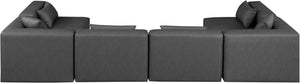 Cube Charcoal Grey Vegan Leather Modular Sectional 668Grey-Sec6D Meridian Furniture