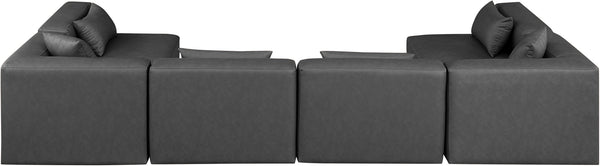 Cube Charcoal Grey Vegan Leather Modular Sectional 668Grey-Sec6D Meridian Furniture