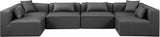 Cube Charcoal Grey Vegan Leather Modular Sectional 668Grey-Sec6D Meridian Furniture