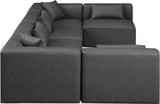 Cube Charcoal Grey Vegan Leather Modular Sectional 668Grey-Sec6D Meridian Furniture