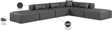 Cube Charcoal Grey Vegan Leather Modular Sectional 668Grey-Sec6E Meridian Furniture