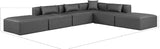 Cube Charcoal Grey Vegan Leather Modular Sectional 668Grey-Sec6E Meridian Furniture