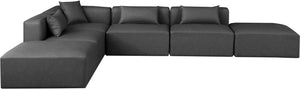 Cube Charcoal Grey Vegan Leather Modular Sectional 668Grey-Sec6E Meridian Furniture