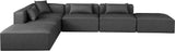 Cube Charcoal Grey Vegan Leather Modular Sectional 668Grey-Sec6E Meridian Furniture