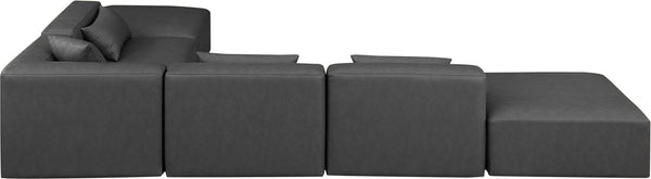 Cube Charcoal Grey Vegan Leather Modular Sectional 668Grey-Sec6E Meridian Furniture