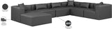 Cube Charcoal Grey Vegan Leather Modular Sectional 668Grey-Sec7A Meridian Furniture