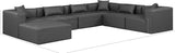 Cube Charcoal Grey Vegan Leather Modular Sectional 668Grey-Sec7A Meridian Furniture