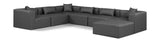 Cube Charcoal Grey Vegan Leather Modular Sectional 668Grey-Sec7A Meridian Furniture