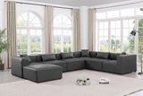 Cube Charcoal Grey Vegan Leather Modular Sectional 668Grey-Sec7A Meridian Furniture