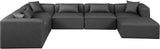 Cube Charcoal Grey Vegan Leather Modular Sectional 668Grey-Sec7A Meridian Furniture