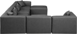 Cube Charcoal Grey Vegan Leather Modular Sectional 668Grey-Sec7A Meridian Furniture