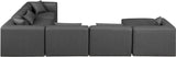 Cube Charcoal Grey Vegan Leather Modular Sectional 668Grey-Sec7A Meridian Furniture