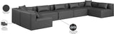 Cube Charcoal Grey Vegan Leather Modular Sectional 668Grey-Sec7B Meridian Furniture