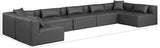 Cube Charcoal Grey Vegan Leather Modular Sectional 668Grey-Sec7B Meridian Furniture