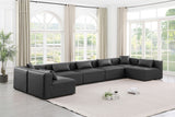 Cube Charcoal Grey Vegan Leather Modular Sectional 668Grey-Sec7B Meridian Furniture