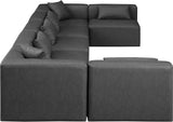 Cube Charcoal Grey Vegan Leather Modular Sectional 668Grey-Sec7B Meridian Furniture